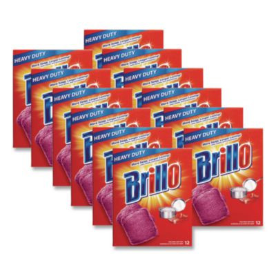 Steel Wool Soap Pads, 3 x 3, Gray/Pink, 12 Pads/Box, 12 Boxes/Carton