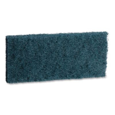 Medium-Duty Scrub Pad, 4.62 x 10, Blue, 10/Carton