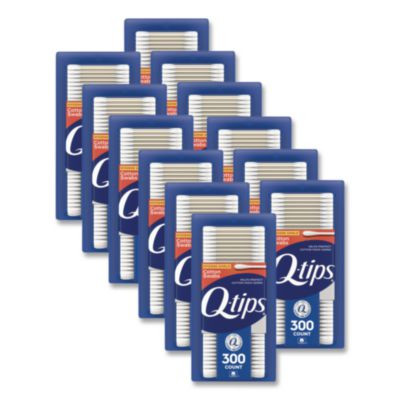 Cotton Swabs, Antibacterial, 300/Pack, 12/Carton