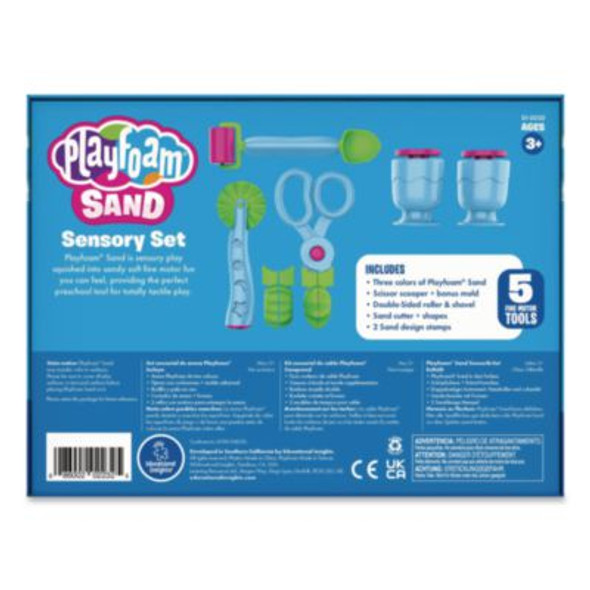 Playfoam Sand Sensory Set: Five Tools And Three Assorted Color 6 Oz Packs Of Sand, Ages 3 To 7, 8 Pieces