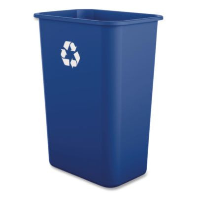 Recycling Container, 10 Gal, Polypropylene, Blue