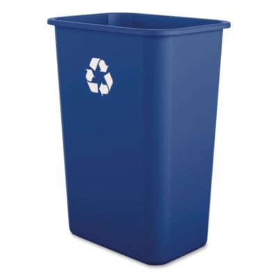 Recycling Container, 10 Gal, Polypropylene, Blue