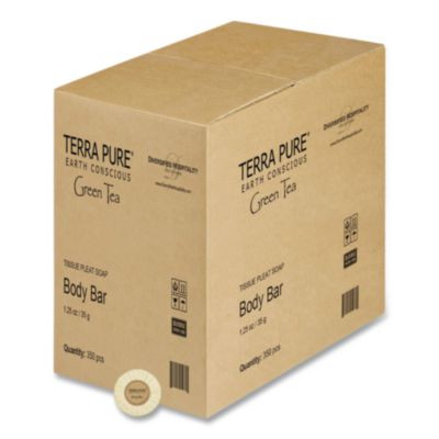 Terra Pure Cleansing Bar, Green Tea Lemongrass, 1.25 Oz, 350/Carton