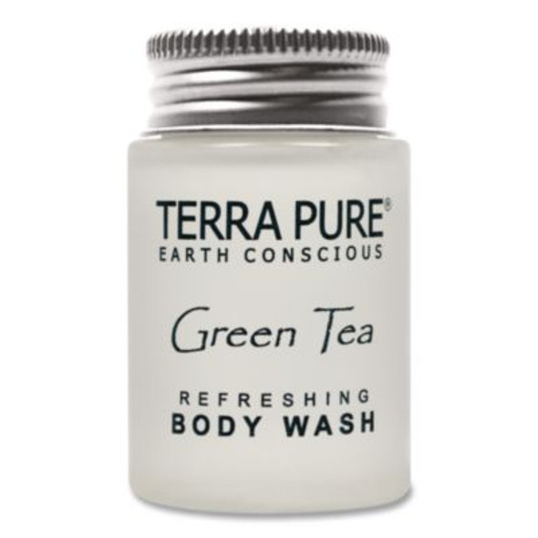 Terra Pure Body Wash Jam Jar, Green Tea Lemongrass, 1 Oz Jar, 300/Carton