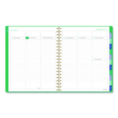 Badge Geo Weekly/Monthly Planner, 11 x 8.5, Green Cover, 13-Month (Jan-Jan): 2026