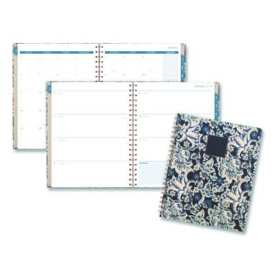 Elizabeth Weekly/Monthly Planner, 11 x 8.5, Floral Artwork, Blue Cover, 12-Month  (Jan-Dec): 2026