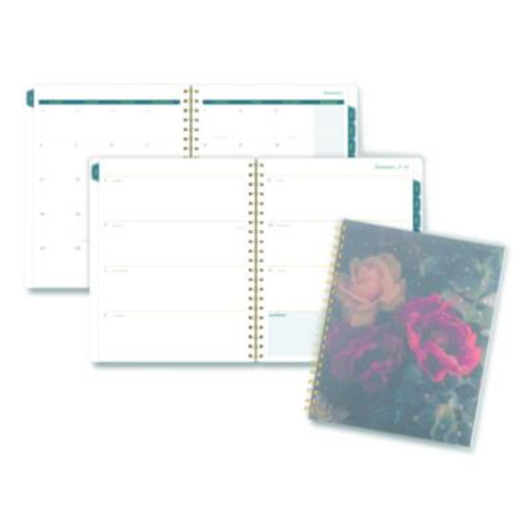 Midnight Garden Weekly/Monthly Planner, 11 x 8.5, Floral Artwork, Black/Pink/Green Cover, 12-Month (Jan-Dec): 2026