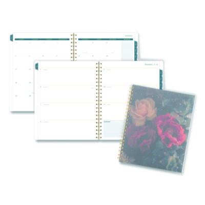 Midnight Garden Weekly/Monthly Planner, 11 x 8.5, Floral Artwork, Black/Pink/Green Cover, 12-Month (Jan-Dec): 2026