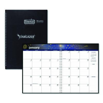 Recycled Stargazer Monthly Planner, Stargazer Artwork, 11 x 7, Black Cover, 13-Month (Dec To Dec): 2026