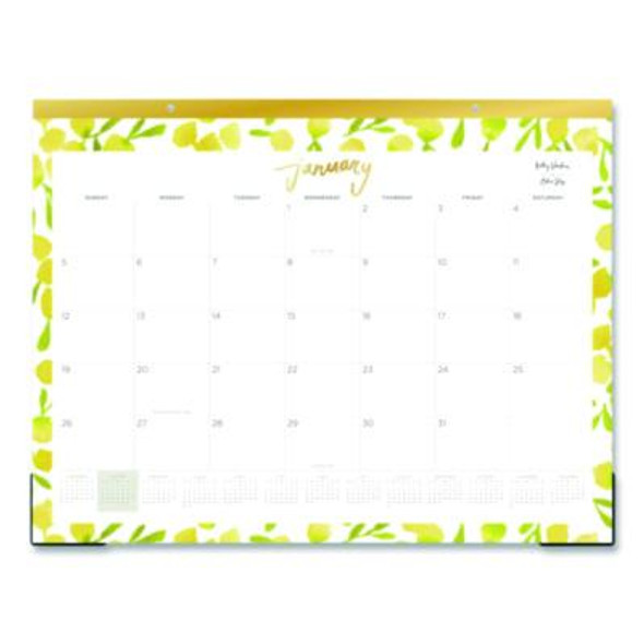 Mimosa Monthly Desk Pad Calendar, 22 x 17, Lemon Artwork, White/Yellow/Green Sheets, 12-Month (Jan To Dec): 2026