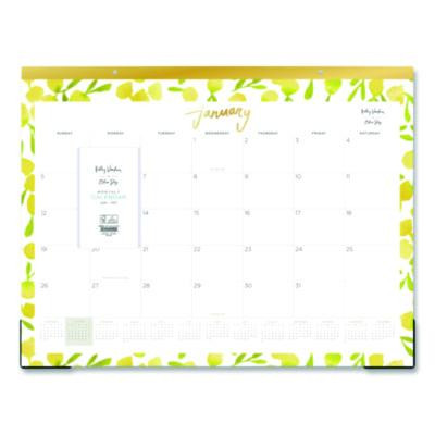 Mimosa Monthly Desk Pad Calendar, 22 x 17, Lemon Artwork, White/Yellow/Green Sheets, 12-Month (Jan To Dec): 2026