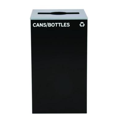 29 Gallon Trash/Recycling Cans, Steel, Black Cans/Bottles Recycling Can With Mixed Lid