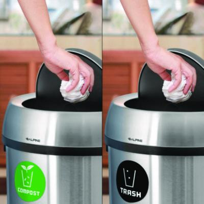 17 Gallon Stainless Steel Indoor Compost And Trash Station With Swivel Lid