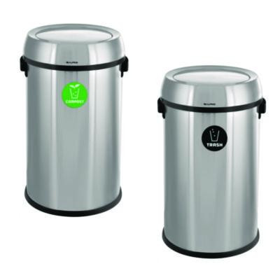 17 Gallon Stainless Steel Indoor Compost And Trash Station With Swivel Lid