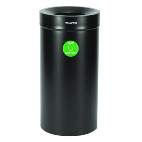 27 Gallon Black Stainless Steel Compost Can