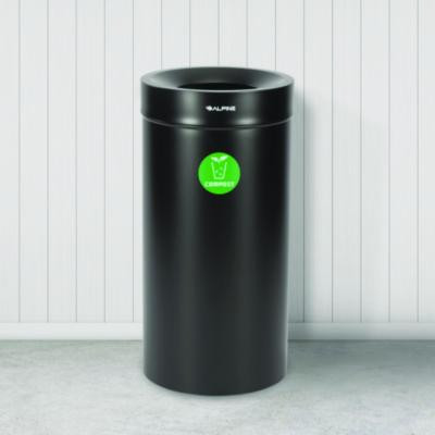 27 Gallon Black Stainless Steel Compost Can