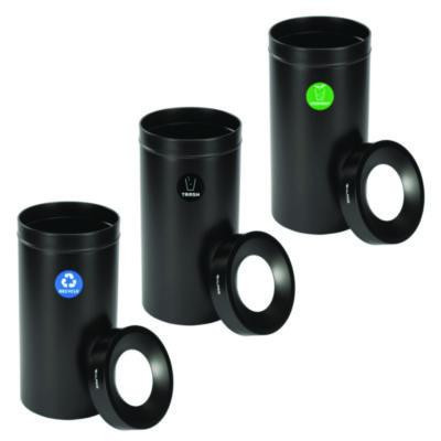 27 Gallon Black Stainless Steel Compost Bin, Recycling Can And Trash Receptacle