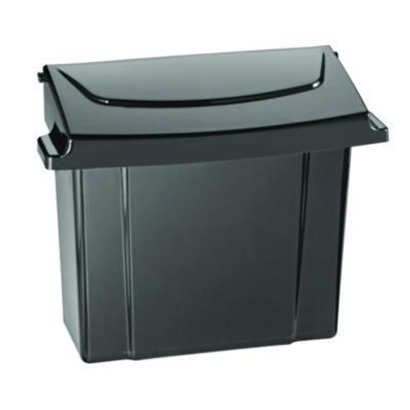 Durable Plastic Surface Mount Sanitary Napkin Receptacle, Plastic, Black