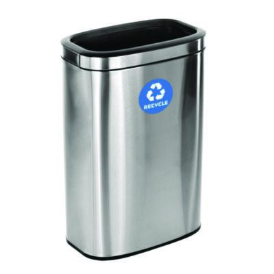 10.5 Gallon Slim Recycling Can, Brushed Stainless Steel