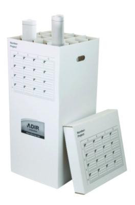 16 Slot Blueprint Rolled File Upright Storage Box, 16 Compartments, 17.5 x 17.5 x 37, White