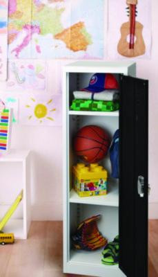 Steel Storage Locker, 1 Compartment, 15 x 15 x 48, Black