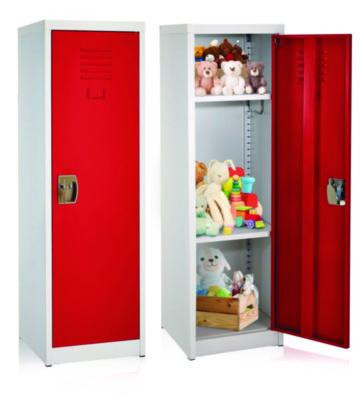 Steel Storage Locker, 1 Compartment, 15 x 15 x 48, Red