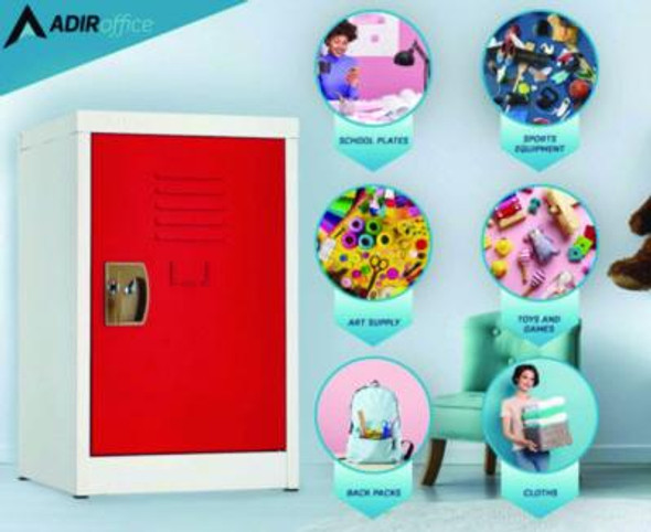 Steel Storage Locker, 1 Compartment, 15 x 15 x 24, Red