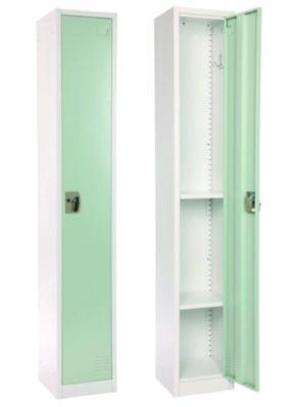 Steel Storage Locker, 1 Compartment, 12 x 12 x 72, Misty Green
