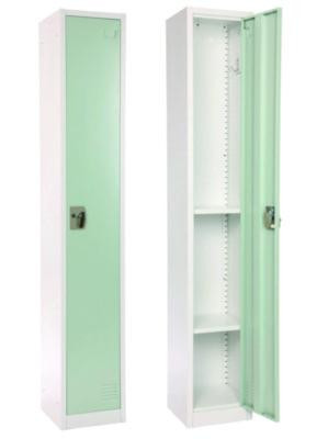 Steel Storage Locker, 1 Compartment, 12 x 12 x 72, Misty Green