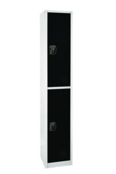 Steel Storage Locker, 2 Compartment, 12 x 12 x 72, Black