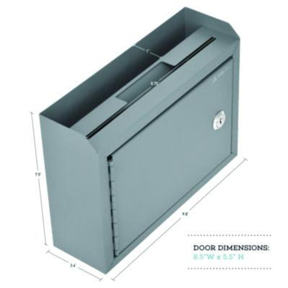Medium Size Steel Multi-Purpose Secure Drop Box, 9.8 x 3.4 x 7.5, Gray