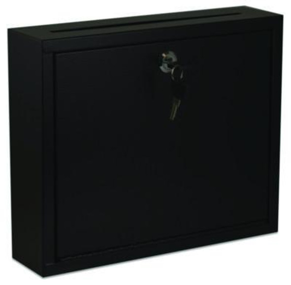 Large Size Steel Multi-Purpose Secure Drop Box, 12 x 3 x 10, Black