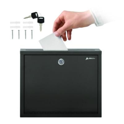 Large Size Steel Multi-Purpose Secure Drop Box, 12 x 3 x 10, Black