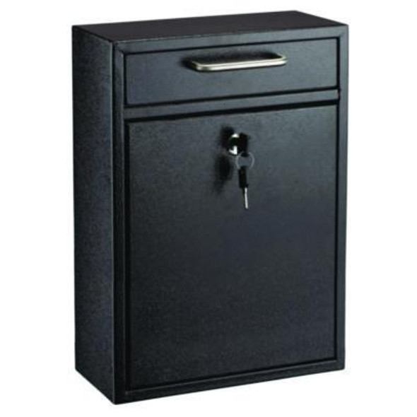 Large Ultimate Secure Drop Box Wall Mounted Mail Box, 11.2 x 4.7 x 16.2, Black