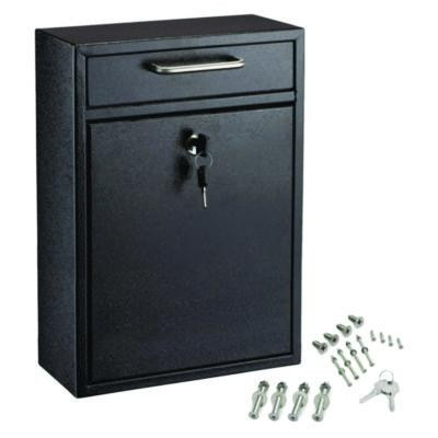 Large Ultimate Secure Drop Box Wall Mounted Mail Box, 11.2 x 4.7 x 16.2, Black