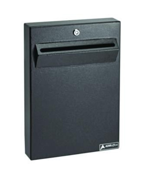 Large Wall Mounted Weatherproof Steel Secure Drop Box, 11 x 2.4 x 16, Black