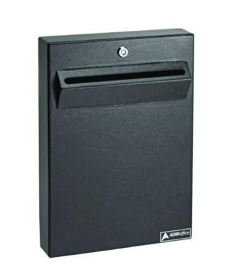 Large Wall Mounted Weatherproof Steel Secure Drop Box, 11 x 2.4 x 16, Black
