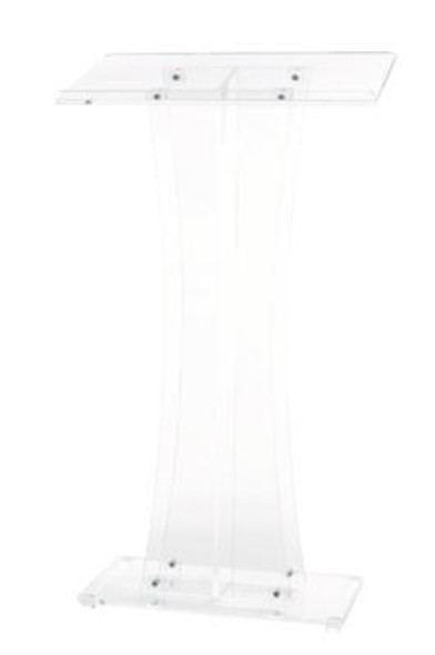 Acrylic Stand-Up Podium Lectern Speaker Stand, 26 x 13 x 47, Clear