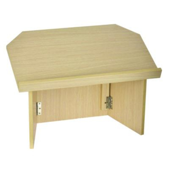 Foldable Tabletop Podium Lectern Speaker Stand, 27 x 16 x 19, Medium Oak