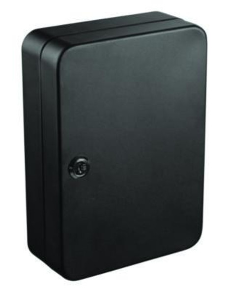 Steel Secure Key Cabinet With Key Lock, 48-Key, 7.1 x 3.1 x 10, Stainless Steel 304, Black