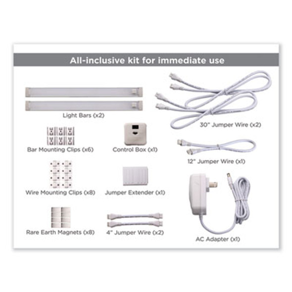 Led Under Cabinet Lighting Kit With Magnetic Option Two-Bar Kit, 0.78w x 0.39h