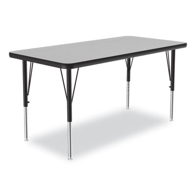 Adjustable Activity Table, Rectangular, 48" x 24" x 19" To 29", Granite Top, Black Legs, 4/Pallet
