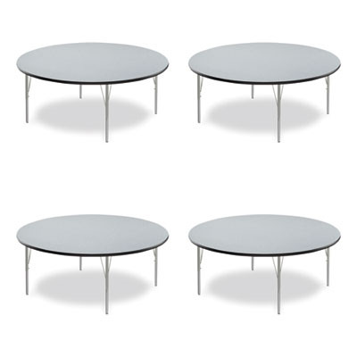 Height Adjustable Activity Tables, Round, 60" x 19" To 29", Gray Granite Top, Gray Legs, 4/Pallet