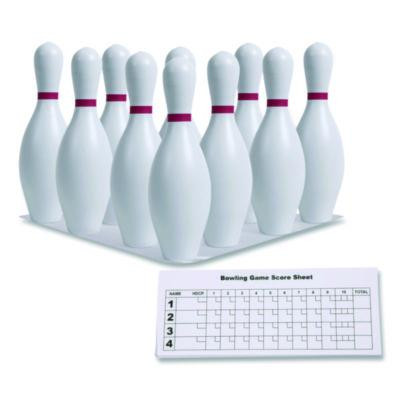 Plastic Bowling Pin Set, White, 10/Set
