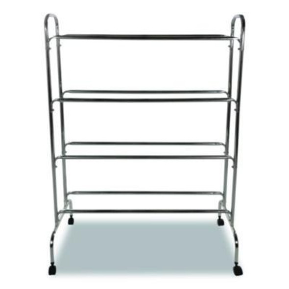 Powder-Coated Ball Cart, Metal, 132 Lb Capacity, 17 x 41 x 53, Silver