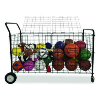 Double-Sided Lockable Ball Locker, Metal, 176 Lb Capacity, 24 x 59 x 37, Black