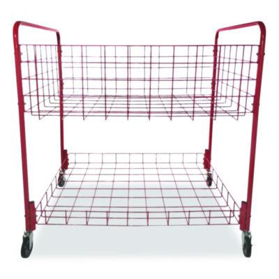 Back Ease Storage Cart, Metal, 176 Lb Capacity, 30 x 43 x 45, Red