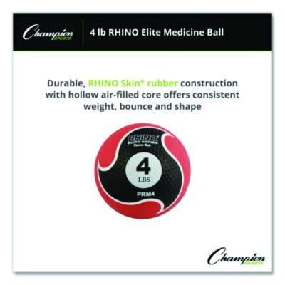 Rhino Elite Medicine Ball, 4 Lb, Red