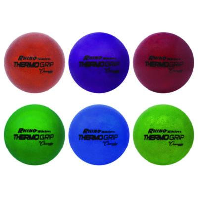 Rhino Skin Thermo Grip Dodgeball Set, Heat-Activated Color Change, 6.3" Diameter, Assorted Colors, 6/Set