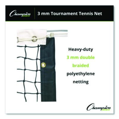 Tournament Tennis Net, 3 Mm Braided Polyethylene, 42 Ft x 3.5 Ft,